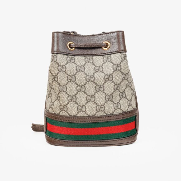 Gucci Ophidia Brown GG Supreme Mini Bucket Bag - Picture 5 of 15